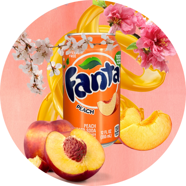 Fanta perzik uit de VS 355 ml verp 24