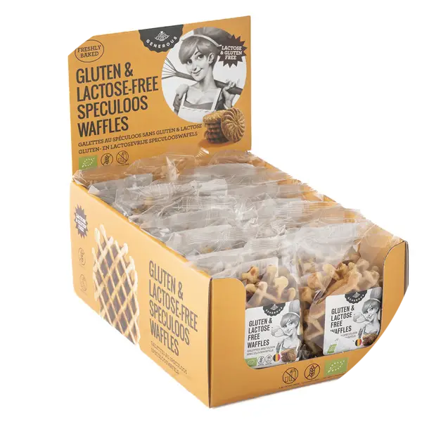 Desplay 14 x 60g Glutenvrije en lactosevrije wafels met speculaas  verp 140