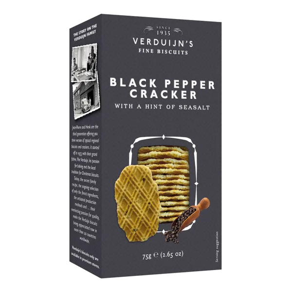 Hartige crackers met kaas, peper en zeezout van Verduijn's 75 g verp 36