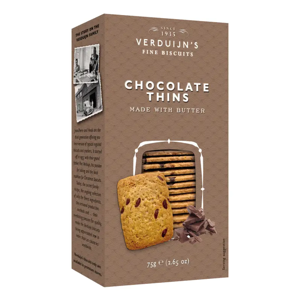 Dunne boterkoekjes met chocolade-inleg Verduijn's 75 g verp 36