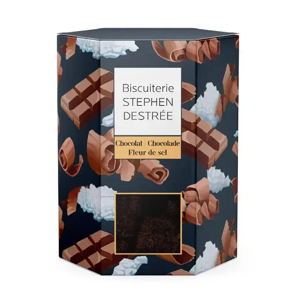 Koekjes met chocolade en fleur de sel - 100 g Geschendoos verp 27