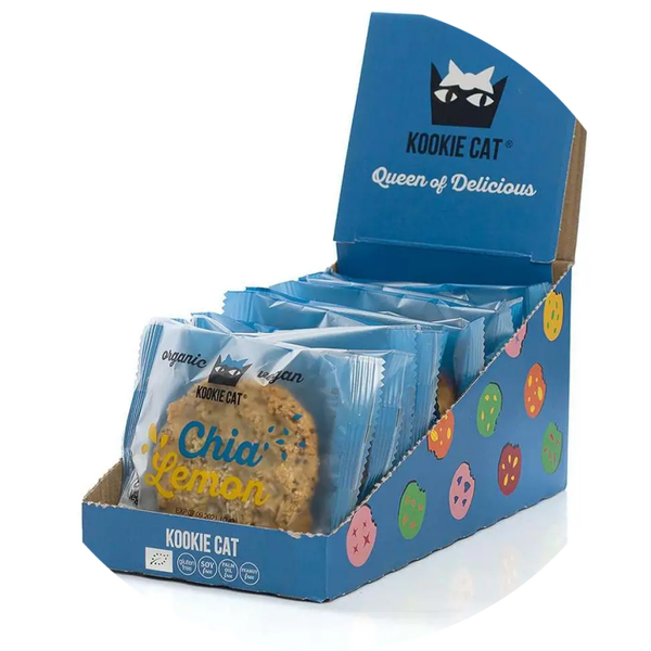 Display  Chia- en citroencookie biologisch, Kookie Cat, 50 g verp 12