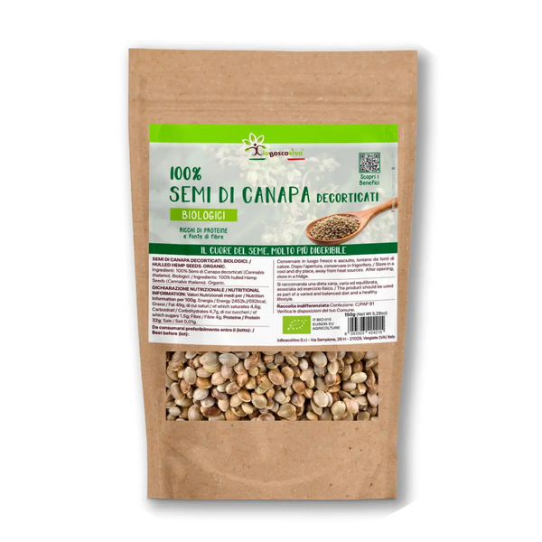 100% Biologische Gepelde Hennepzaad - 150g Verp 6
