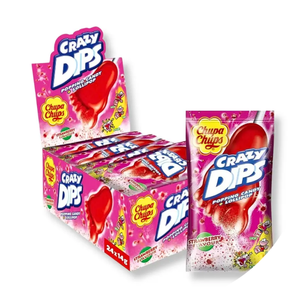Chupa Chups Crazy Dips Aardbei display 24x14g