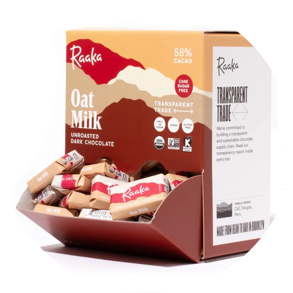 Display 100 stuks 58% Havermelk Mini Chocoladerepen