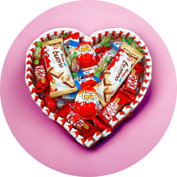 Kinder chocolade hart van 30 cm met chocolade voor Valentijnsdag  verp 12