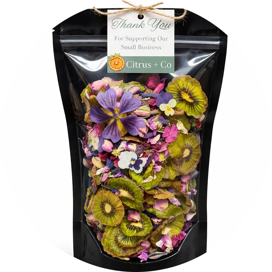 kiwigarnituur met eetbare bloemen 25 g verp 12