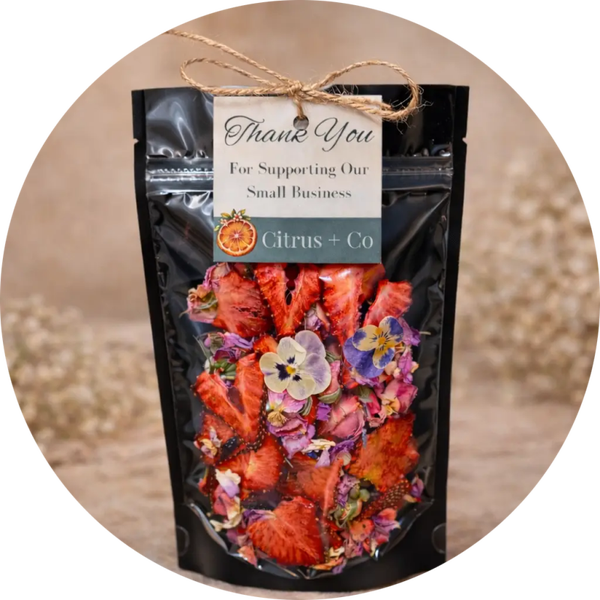 Gedroogde biologische aardbeien + bloemige mix 25 g verp 30