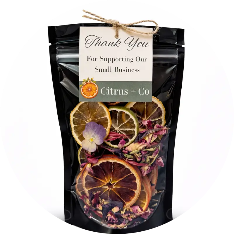 Luxe gedroogde gemengde citrusgarnituur met eetbare bloemen 25g verp12