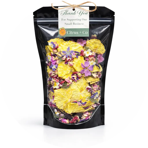 Luxe gedroogde ananasgarnituur met eetbare bloemen25 g verp12