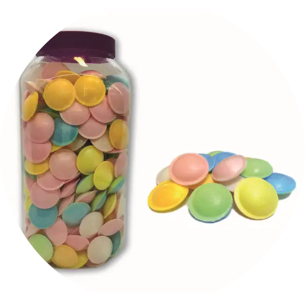 CANDY SAUCERS - 240 stuks in tubular verpakking Verp 6