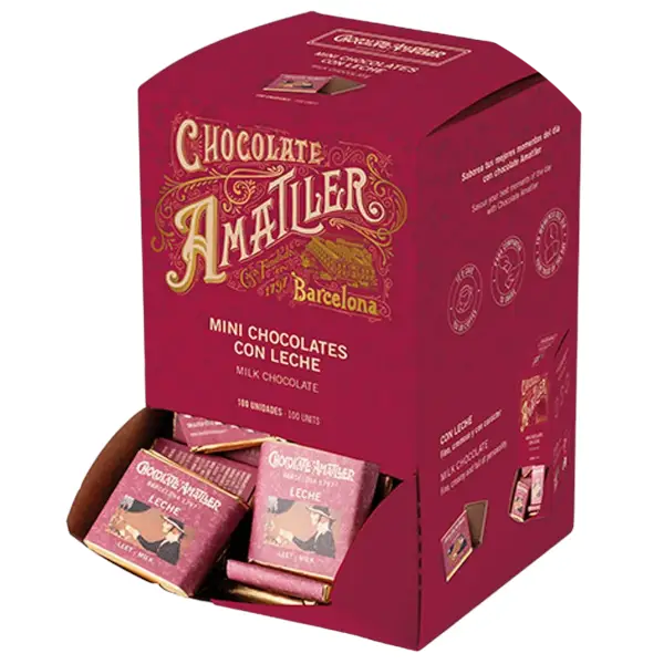Display van 5 g melkchocolade napolitains 100 st verp 2