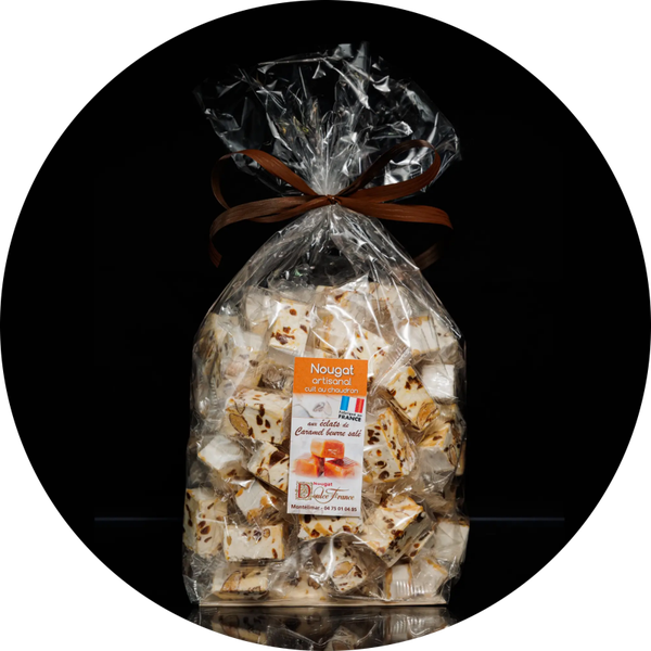 1 kg zak zachte nougat met karamelschilfers Verp 12