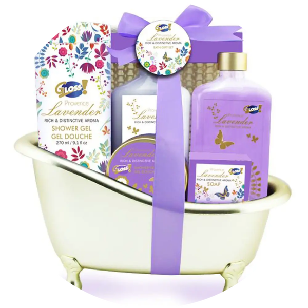 Provence Lelie & Fresia - Klassiek Lavendel Badset met Badkuip Verp 24