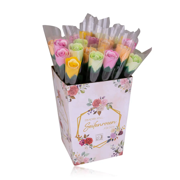 Badrozen in display, 24 stuks, zeeprozen / badbloemen Verp 6