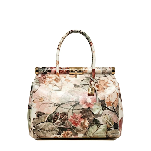 Leren tas FLOWER Cipria - Gemaakt in Italië