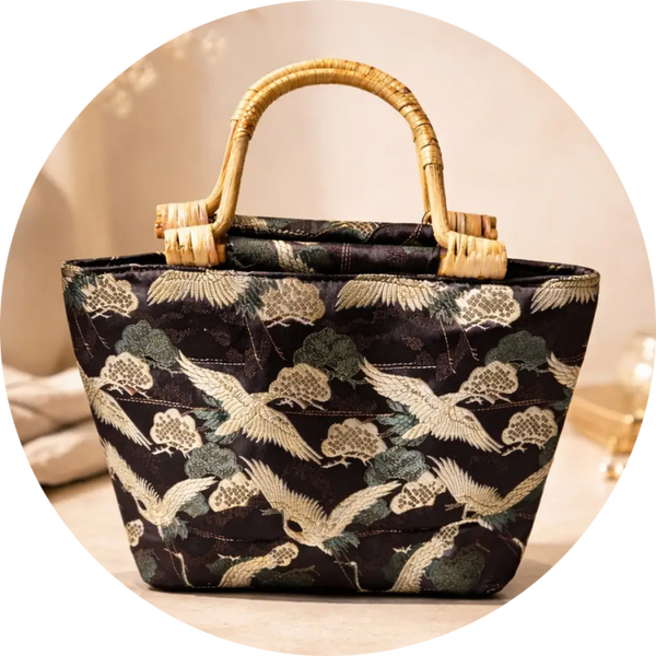 Elegante Mihella-handtassen met kraanvogelmotief verp 12