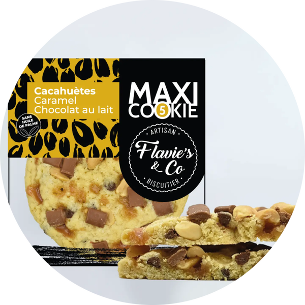 Maxi koekjes met pinda's, karamel en melkchocolade Verp 56
