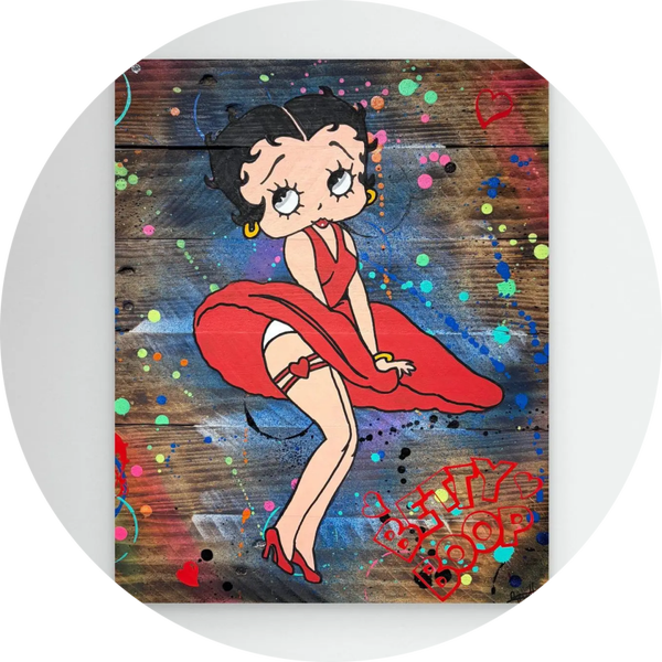Betty Boop Rouge afdruk van het oorspronkelijke werk van Vincent STREIFF 20 x 25 cm verp 6