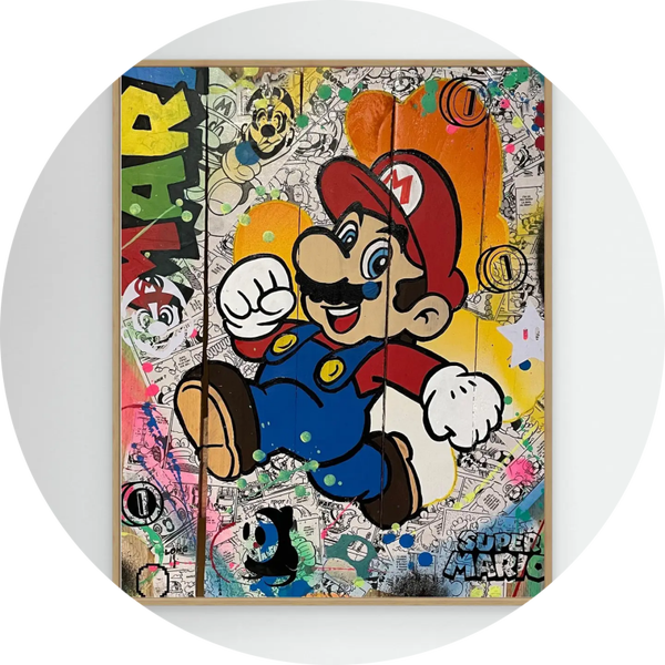 Mario officiële reproductie op doek van het werk van Vincent STREIFF 20 x 25 cm verp 6