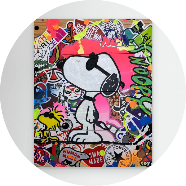 Snoopy officiële reproductie op doek van het werk van Vincent STREIFF 20.  25 cm verp 6
