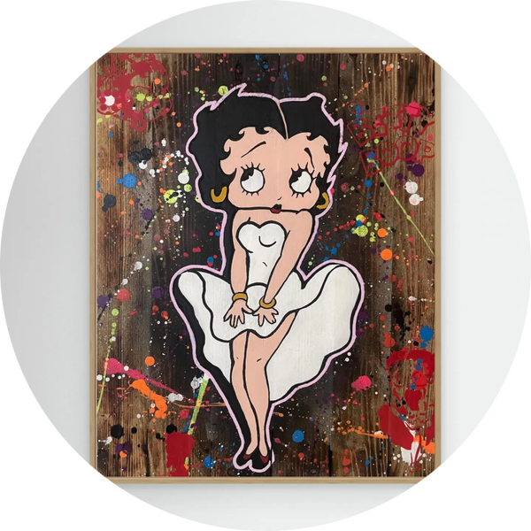 Officiële Betty Boop-reproductie op doek van het werk van Vincent STREIFF 20 x 25 cm verp 6