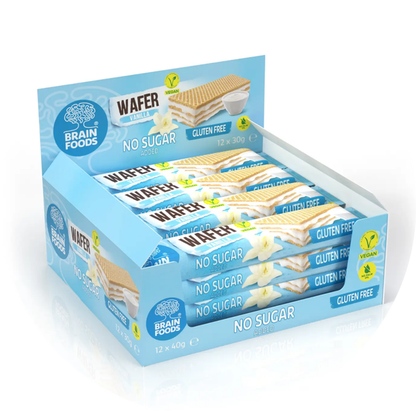 Display12  Vanillewafel zonder suiker, glutenvrij en vegan verp 48