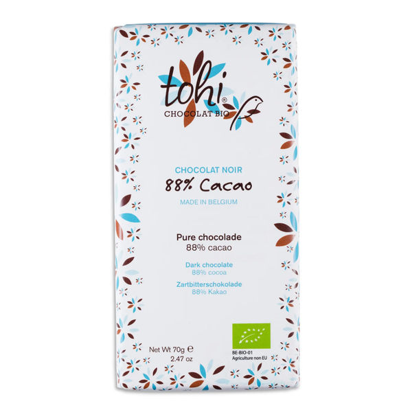 Tohi donkere chocolade reep 70 g - 88% cacao Verp 15