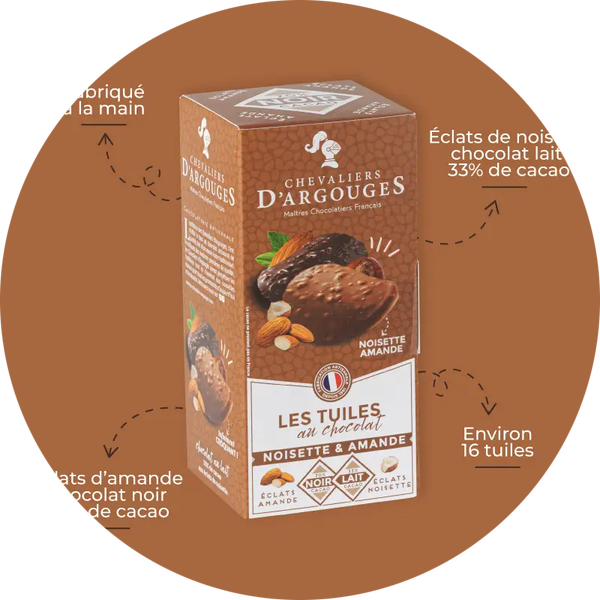 Assortiment chocolade tegels met hazelnoten en amandelen Verp 24