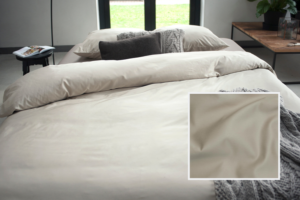 Dommelin dekbedovertrek Uni katoen satijn zand