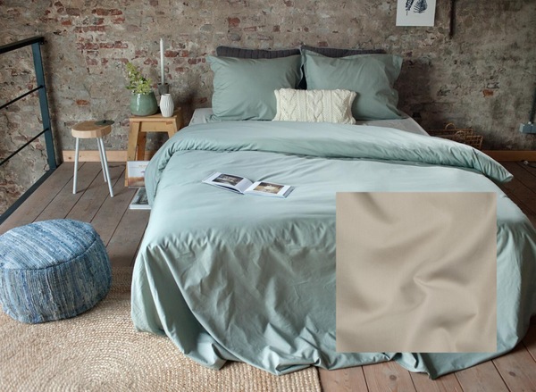 Dommelin dekbedovertrek Uni percaline zand