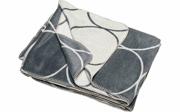 Plaid BAMBOO circles met borduursel grey
