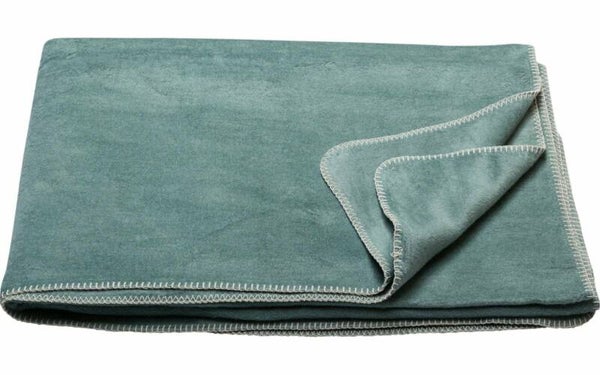 Plaid BAMBOO met borduursel green