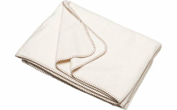 Plaid BAMBOO met borduursel offwhite