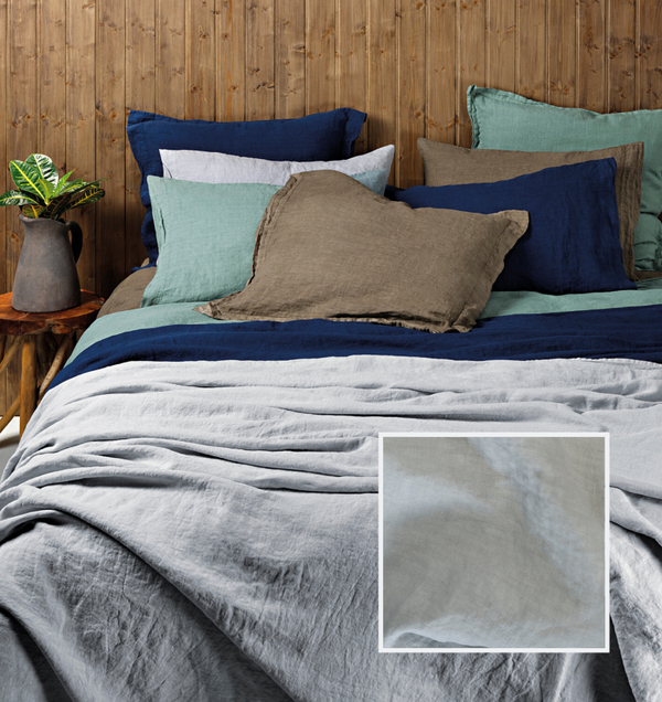 Dommelin dekbedovertrek Tough 100% washed linnen lichtgrijs