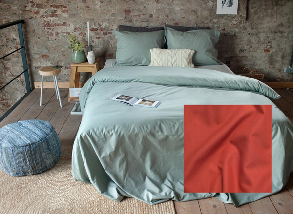 Dommelin dekbedovertrek Uni percaline koraal