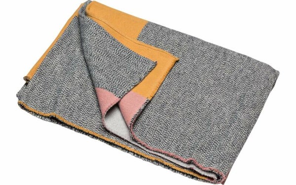 Plaid NOVA cotton throw colour block