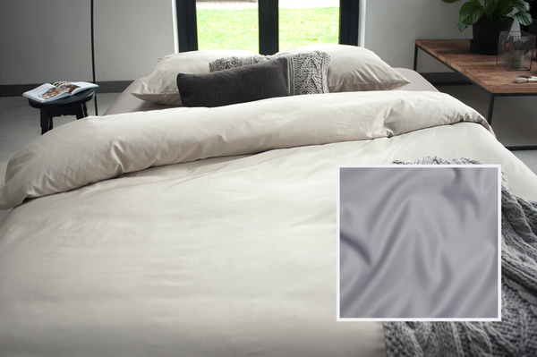 Dommelin dekbedovertrek Uni katoen satijn lichtgrijs