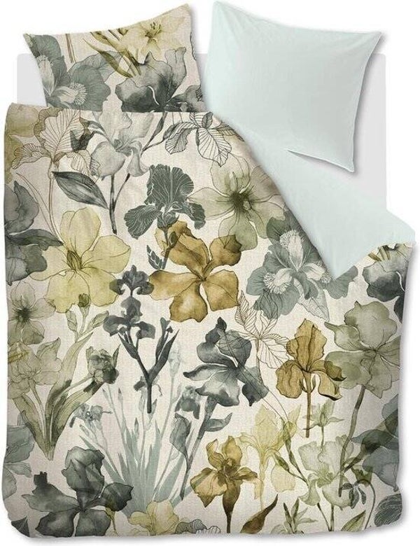 Beddinghouse Dekbedovertrek Iris Field Grey Green katoen satijn