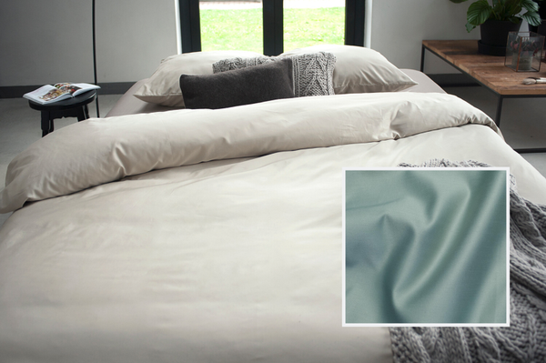 Dommelin dekbedovertrek Uni katoen satijn lichtgroen