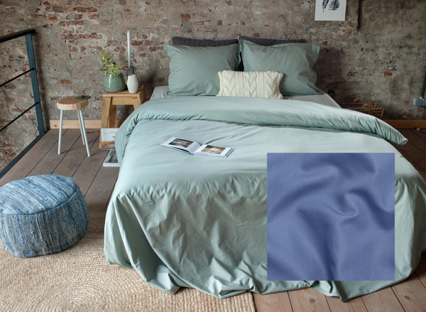 Dommelin dekbedovertrek Uni percaline staalblauw