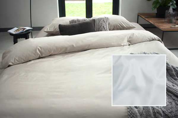 Dommelin dekbedovertrek Uni katoen satijn wit