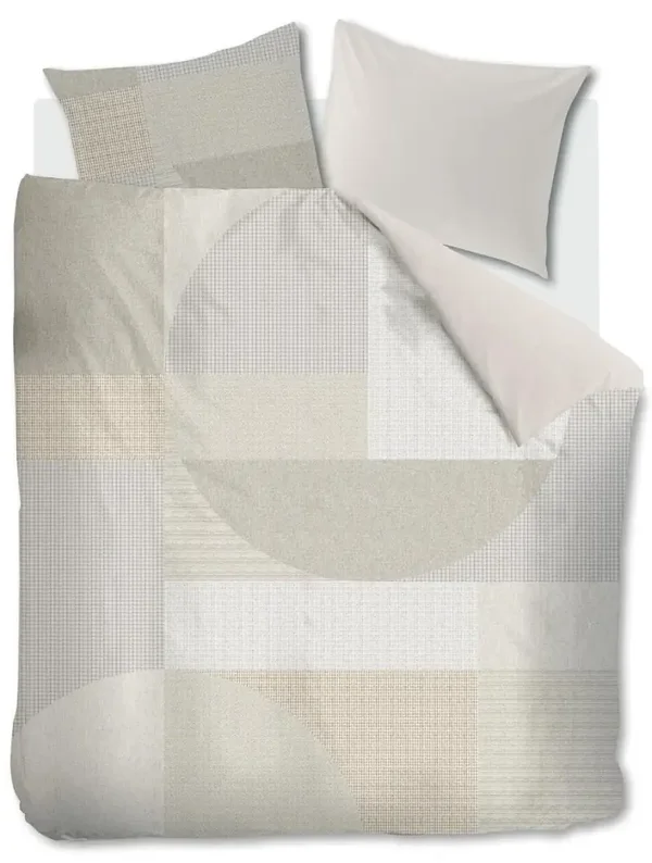 Beddinghouse Dekbedovertrek Structure Sand katoen satijn
