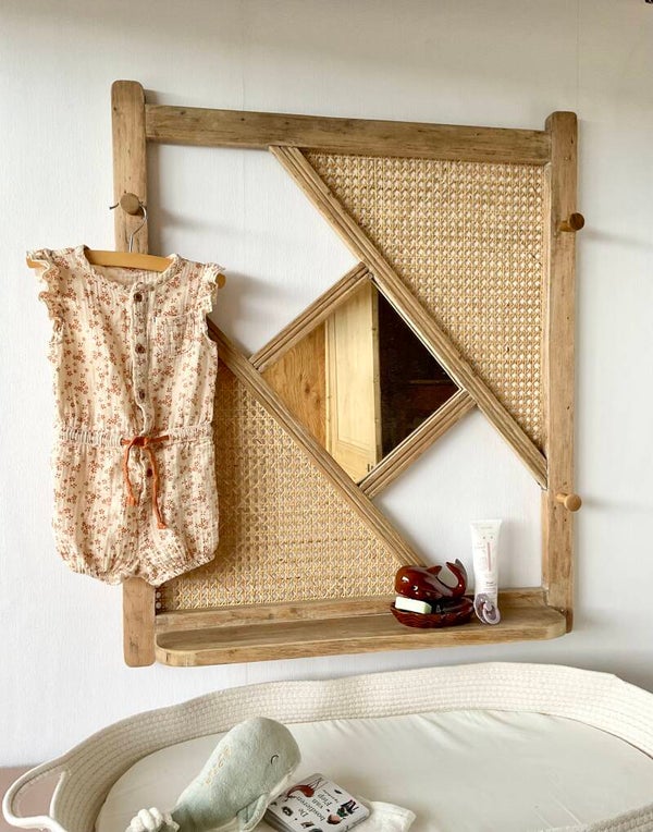 Vintage kapstok met webbing