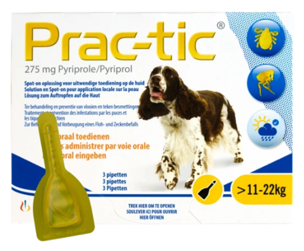 Prac-Tic 275 mg Teek&Vlo (11-22 kg) 3 pipet