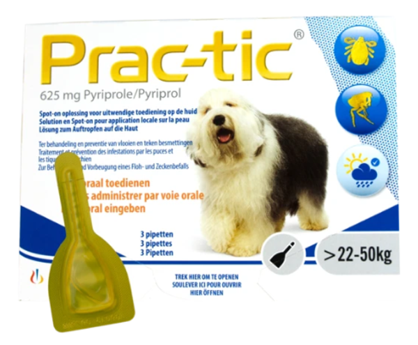 Prac-Tic 625 mg Teek&Vlo (22-50 kg) 3 pipet
