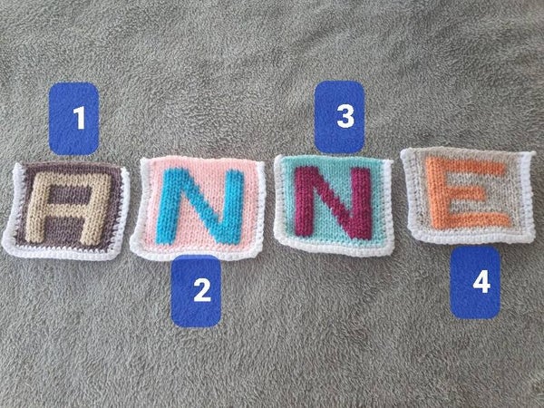 Lettre "ANNE" pour decoration murale