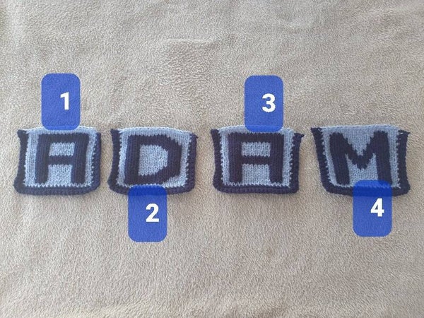 Lettre "ADAM" pour decoration murale