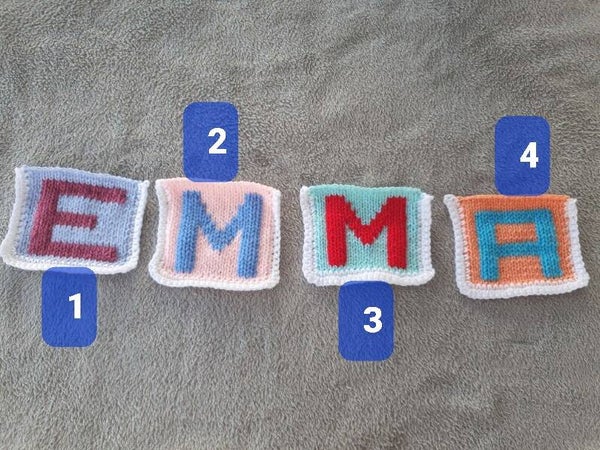 Lettre "EMMA"  pour decoration murale