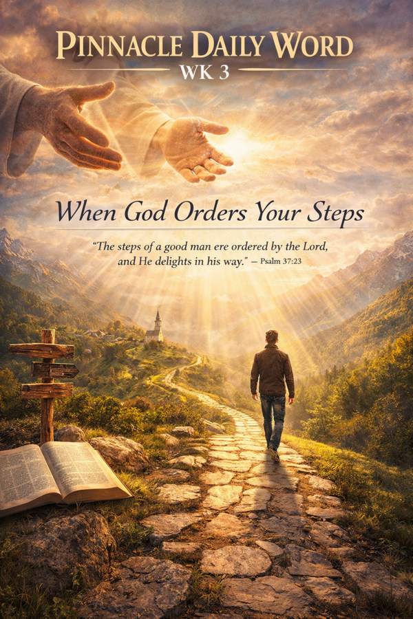 Pinnacle Daily Word – Week 3 Monday – Wisdom Title: “When God Orders Your Steps”